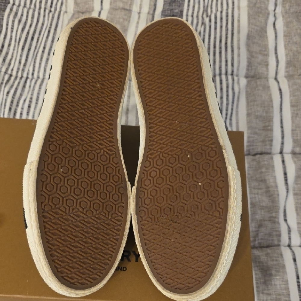 Burberry Striped Low-Top Sneakers in Black and White - Picture 4 of 4